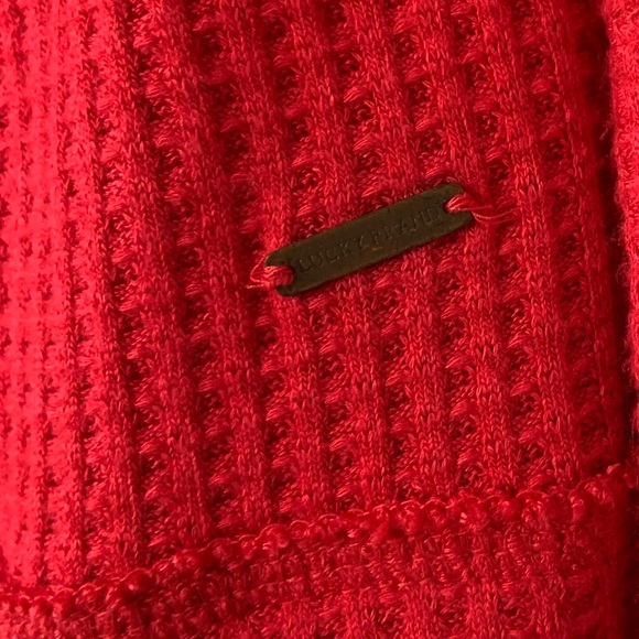 Lucky Brand Red Waffle Knit Thermal Top XL - Picture 5 of 9